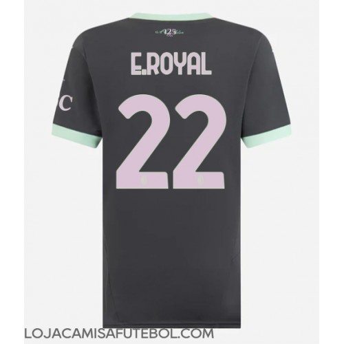 Camisa de Futebol AC Milan Emerson Royal #22 Equipamento Alternativo Mulheres 2024-25 Manga Curta